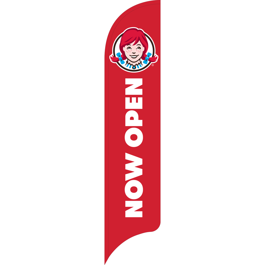 15' Wendy's Red Now Open AdverSail Flag