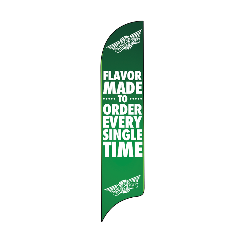 15' Wingstop Green Flavor Made To Order Every Single Time AdverSail Flag (2023 Art)