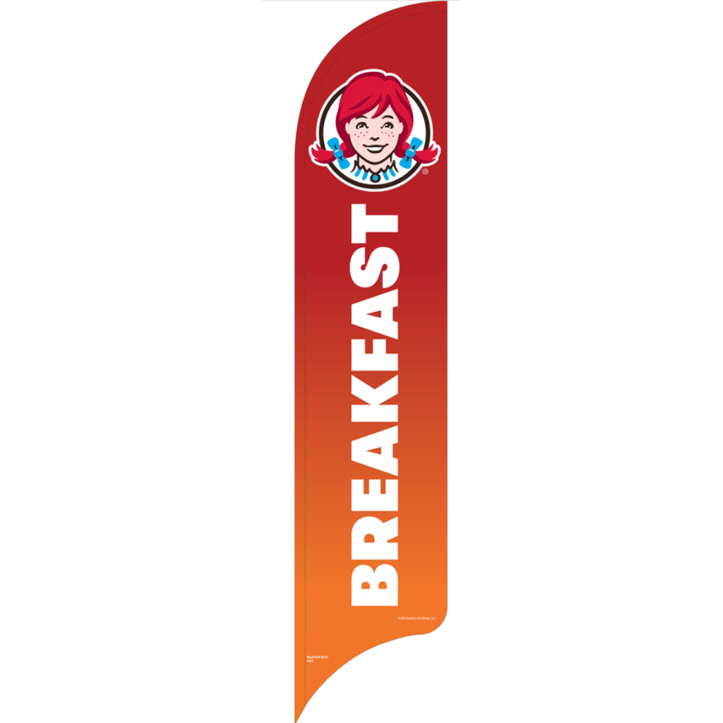 15' Wendy's Red & Orange Ombre Breakfast AdverSail Flag (2025 art)