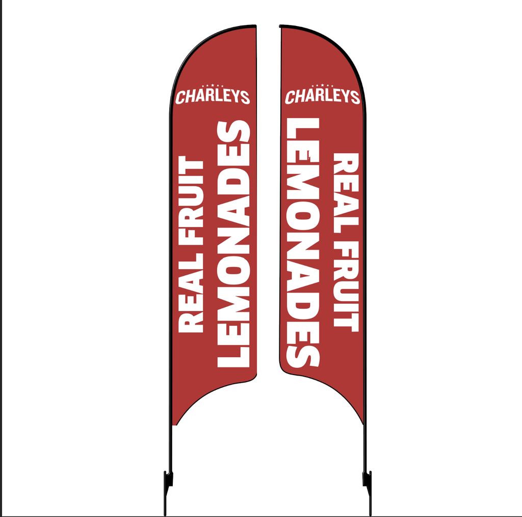 Kit for 15' Charleys Philly Steaks Red "Real Fruit Lemonade" Double Sided AdverSail Flag