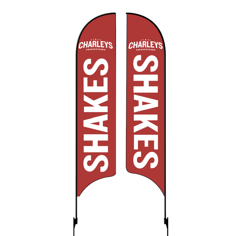 Kit for 15' Charleys Philly Steaks Red Shakes Double Sided AdverSail Flag