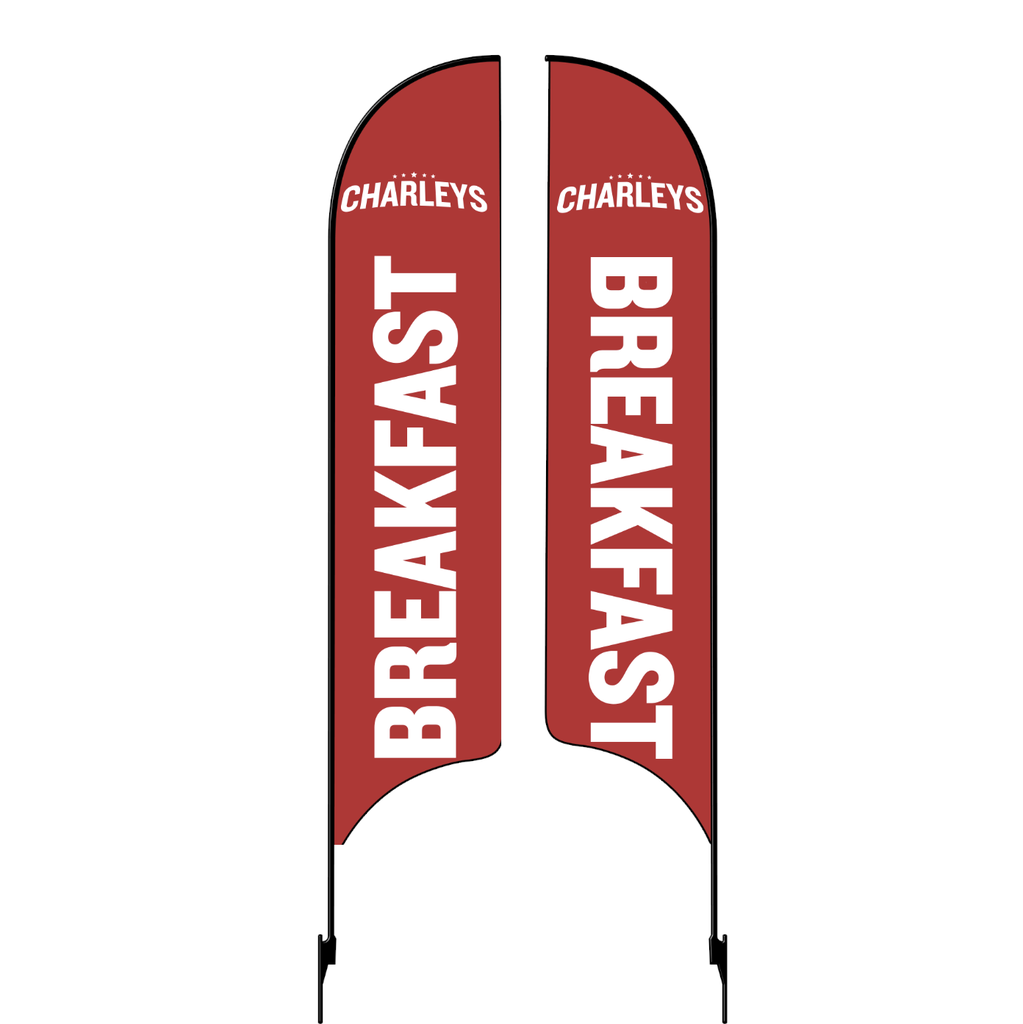 Kit for 15' Charleys Philly Steaks Red Breakfast Double Sided AdverSail Flag