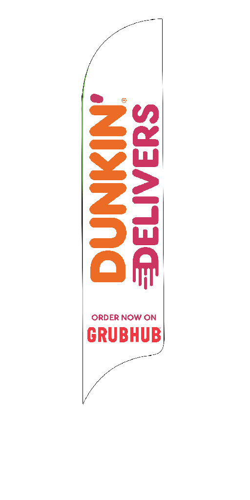 15' Dunkin' Donuts White GrubHub AdverSail Flag
