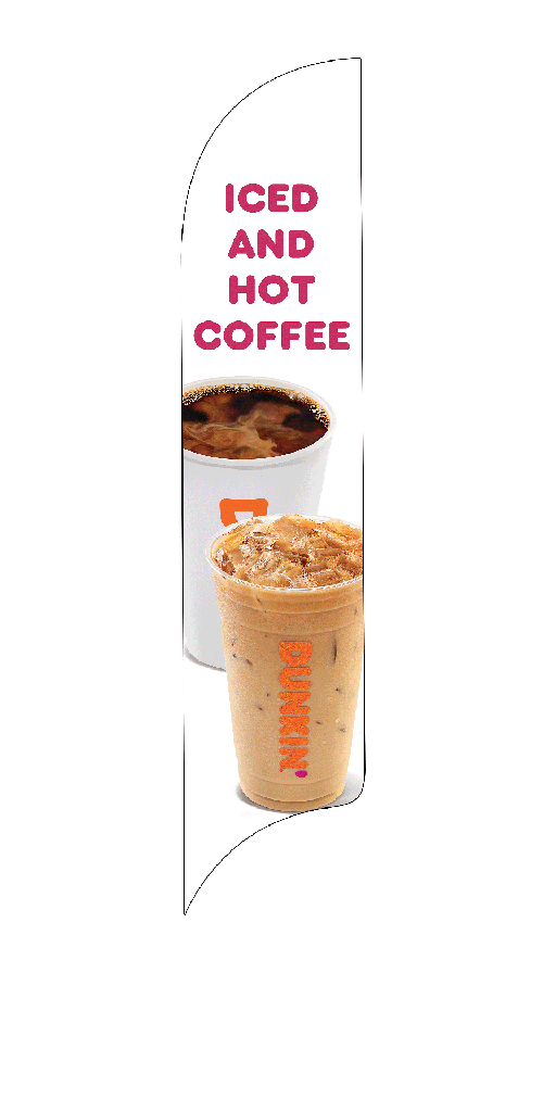 15' Dunkin' Donuts White Iced & Hot Coffee AdverSail Flag
