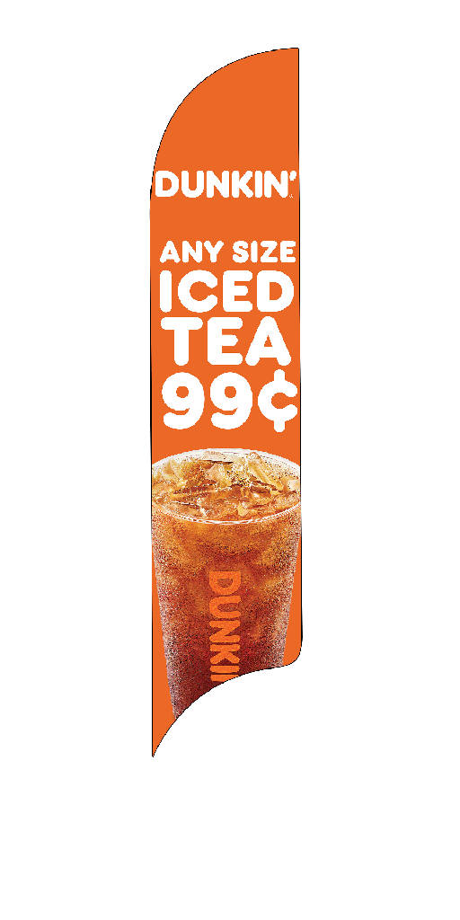 15' Dunkin' Donuts Orange Any Sized Ice Tea 99¢ AdverSail Flag
