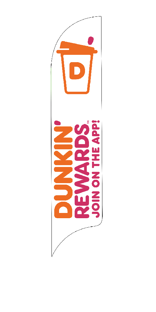 15' Dunkin' Donuts White Rewards AdverSail Flag