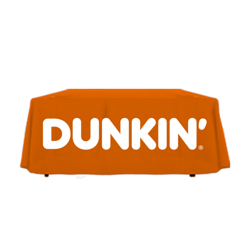 6' Dunkin' Donuts Orange & White Logo Drape Tablecloth