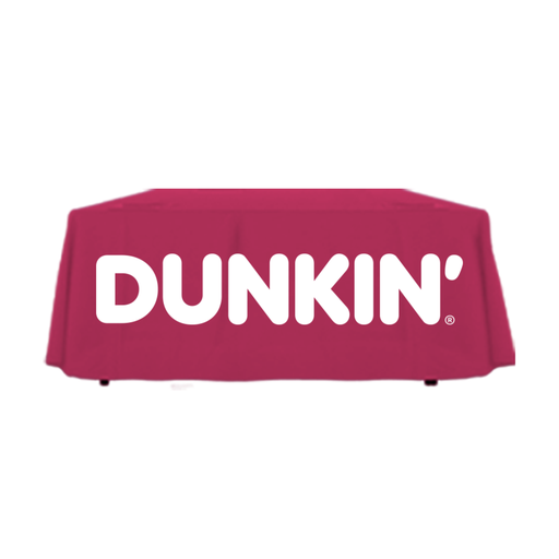 6' Dunkin' Donuts Pink & White Logo Drape Tablecloth