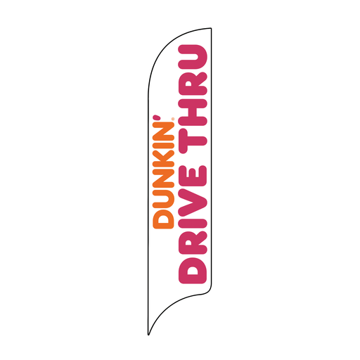 15' Dunkin' Donuts White Drive Thru AdverSail Flag