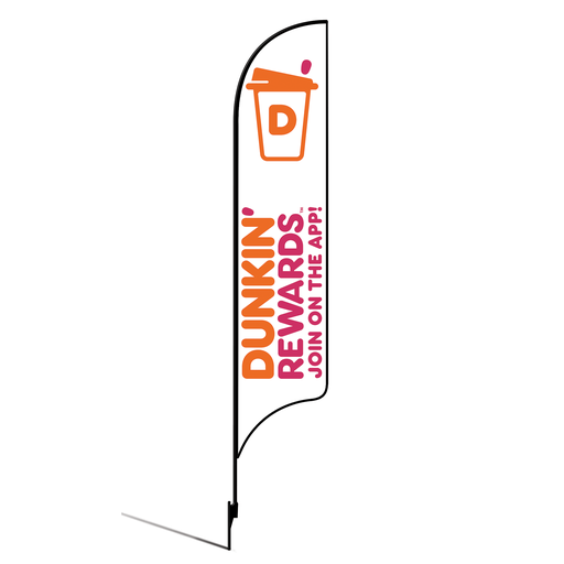 [None] 15' Dunkin' Donuts White Rewards AdverSail Flag Kit
