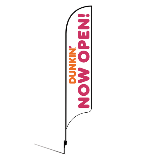 [None] 15' Dunkin' Donuts White Now Open AdverSail Flag Kit