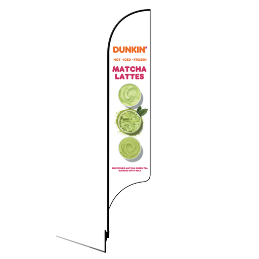 [None] 15' Dunkin' Donuts White Matcha Lattes AdverSail Flag Kit