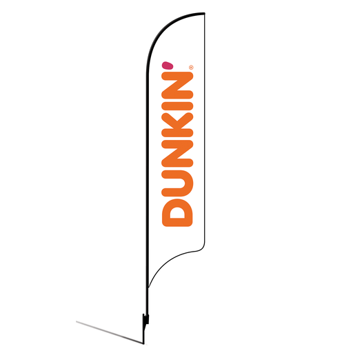 [None] 15' Dunkin' Donuts White Logo AdverSail Flag Kit
