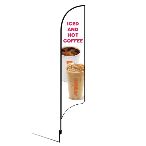 [None] 15' Dunkin' Donuts White Iced & Hot Coffee AdverSail Flag Kit