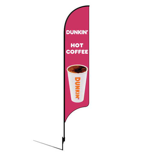 [None] 15' Dunkin' Donuts Pink Hot Coffee AdverSail Flag Kit