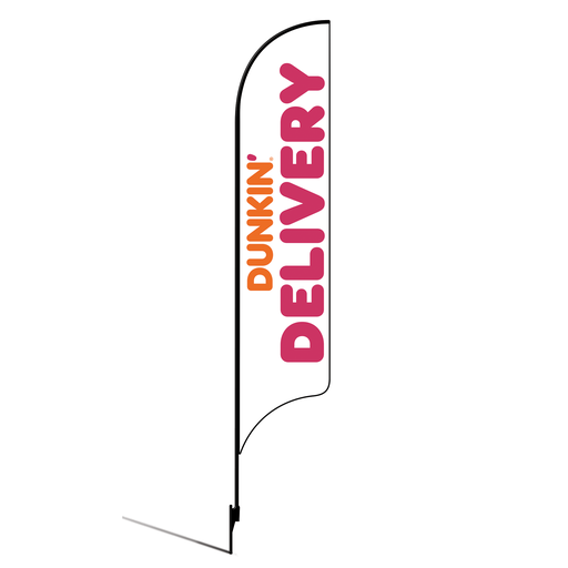 [None] 15' Dunkin' Donuts White Delivery AdverSail Flag Kit