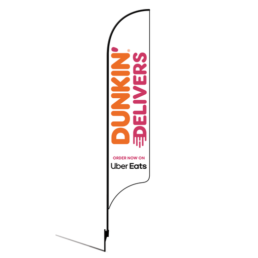 [None] 15' Dunkin' Donuts White UberEats AdverSail Flag Kit