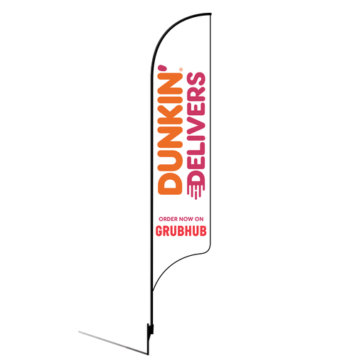 [None] 15' Dunkin' Donuts White GrubHub AdverSail Flag Kit