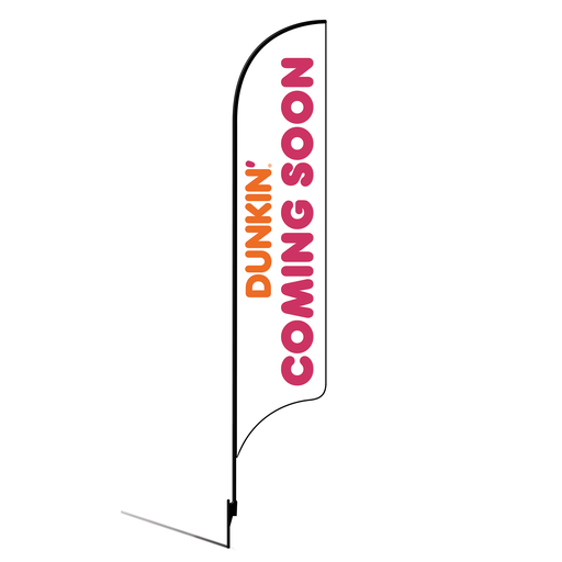 [None] 15' Dunkin' Donuts White Coming Soon AdverSail Flag Kit