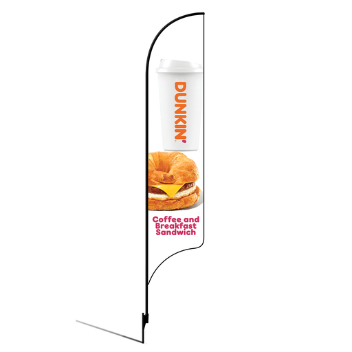 [None] 15' Dunkin' Donuts White Coffee & Breakfast Sandwich AdverSail Flag Kit