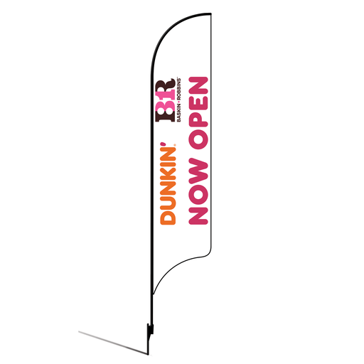 [None] 15' Dunkin' Donuts Baskin Robbins White Now Open AdverSail Flag Kit