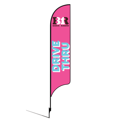 [None] 15' Baskin Robbins Pink Drive Thru AdverSail Flag Kit
