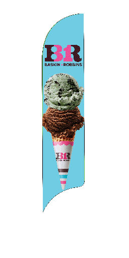 15' Baskin Robbins Blue Double Scoop Cone AdverSail Flag