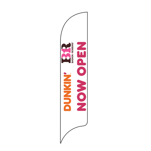 15' Dunkin' Donuts Baskin Robbins White Now Open AdverSail Flag