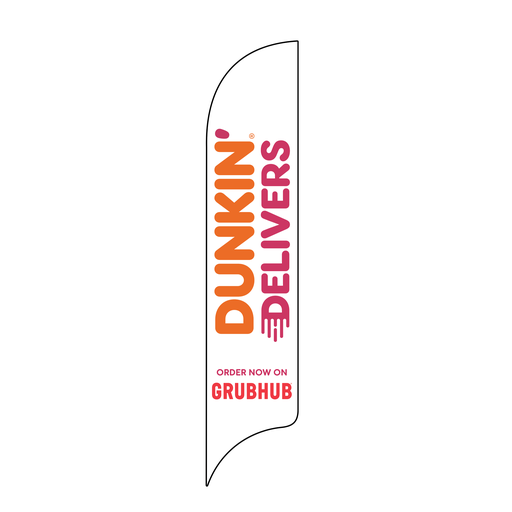 15' Dunkin' Donuts White GrubHub AdverSail Flag