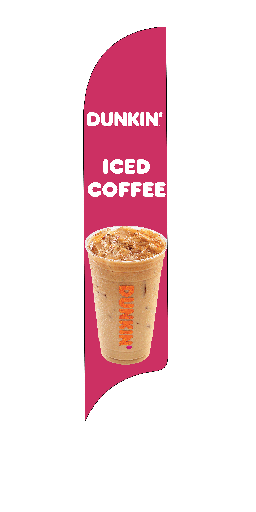 15' Dunkin' Donuts Pink Iced Coffee AdverSail Flag