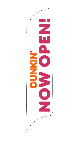 15' Dunkin' Donuts White Now Open AdverSail Flag