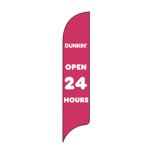 15' Dunkin' Donuts Pink Open 24 Hours AdverSail Flag