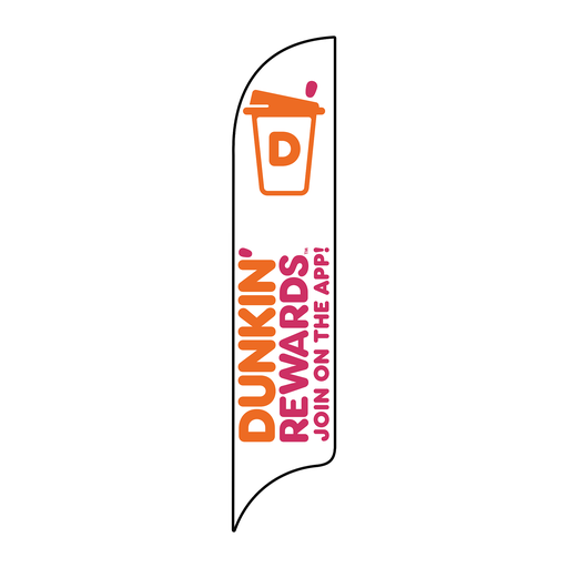 15' Dunkin' Donuts White Rewards AdverSail Flag