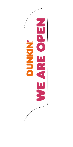 15' Dunkin' Donuts White We Are Open AdverSail Flag